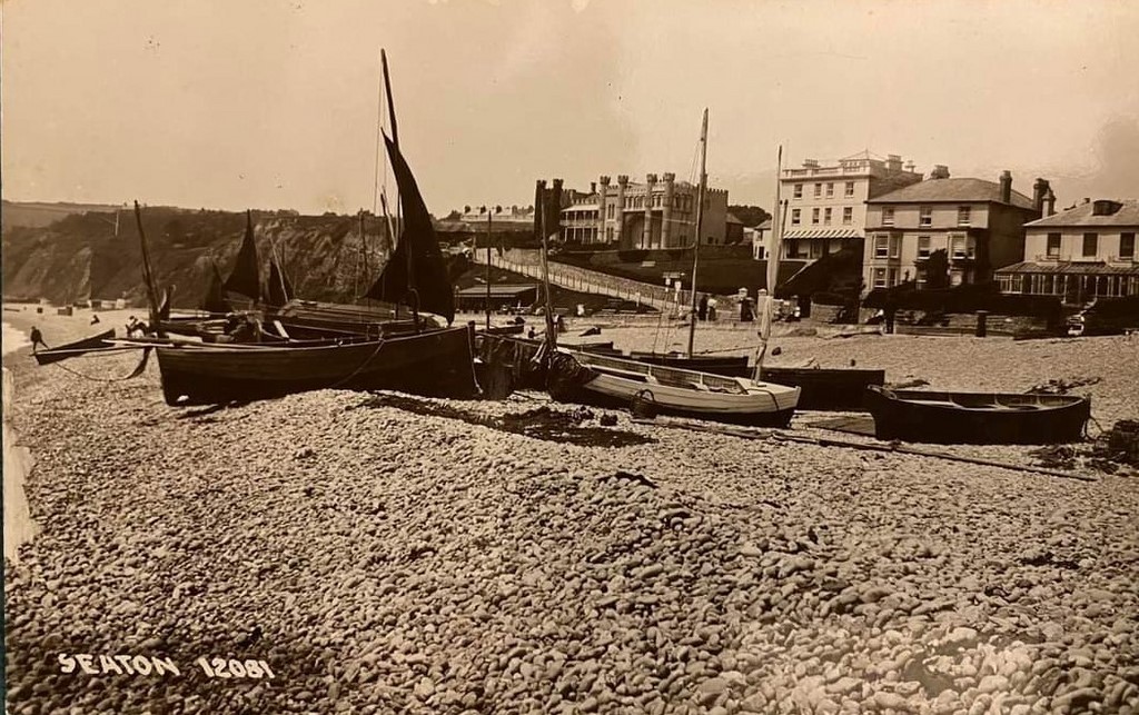 Fishing Boats Laid Up On The Beach At Seaton