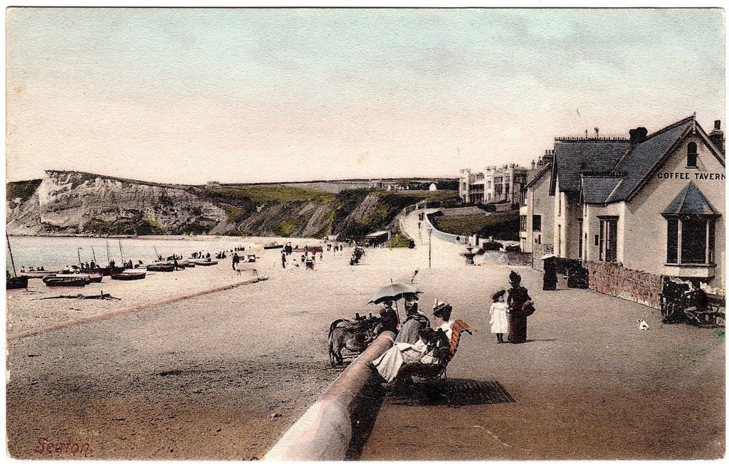 Colourised Old Postcard Of Seaton 16