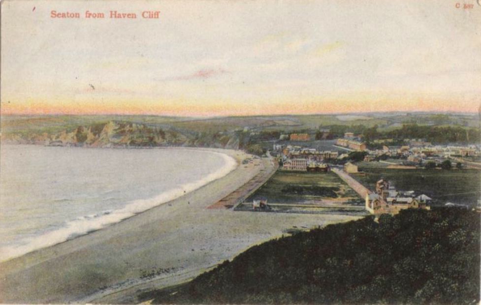 Colourised Old Postcard Of Seaton 18