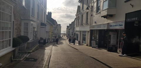 High Street Seaton and the Sea